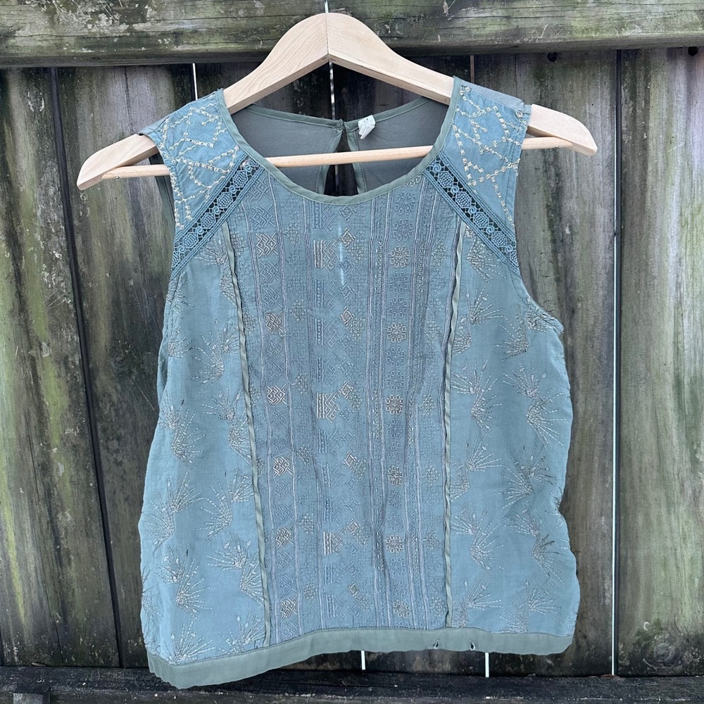 Anthropologie TINY Embellished Embroidered Sleeveless Boho Tank Top Size Small - Picture 10 of 10